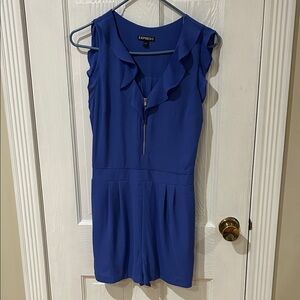 Express Royal Blue Ruffle Romper